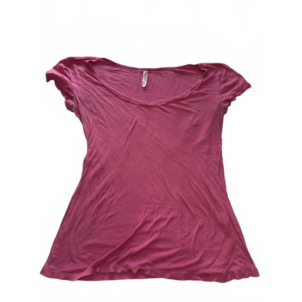 Lilu Pink Cotton T-Shirt Y2K Size L